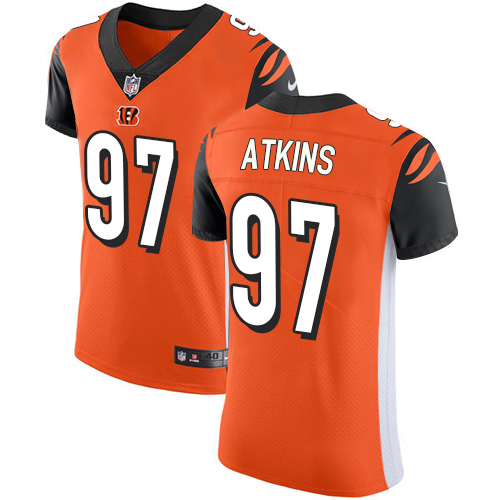 Nike Bengals #97 Geno Atkins Orange Alternate Men's Stitched NFL Vapor Untouchable Elite Jersey - Click Image to Close